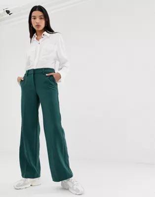 Weekday smart pants in dark green | ASOS US