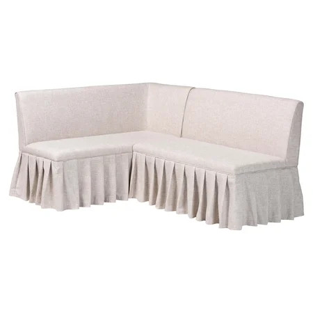 Baxton Studio Bryna 2 Piece Fabric Upholstered Dining Nook Bench Set Beige | Walmart (US)