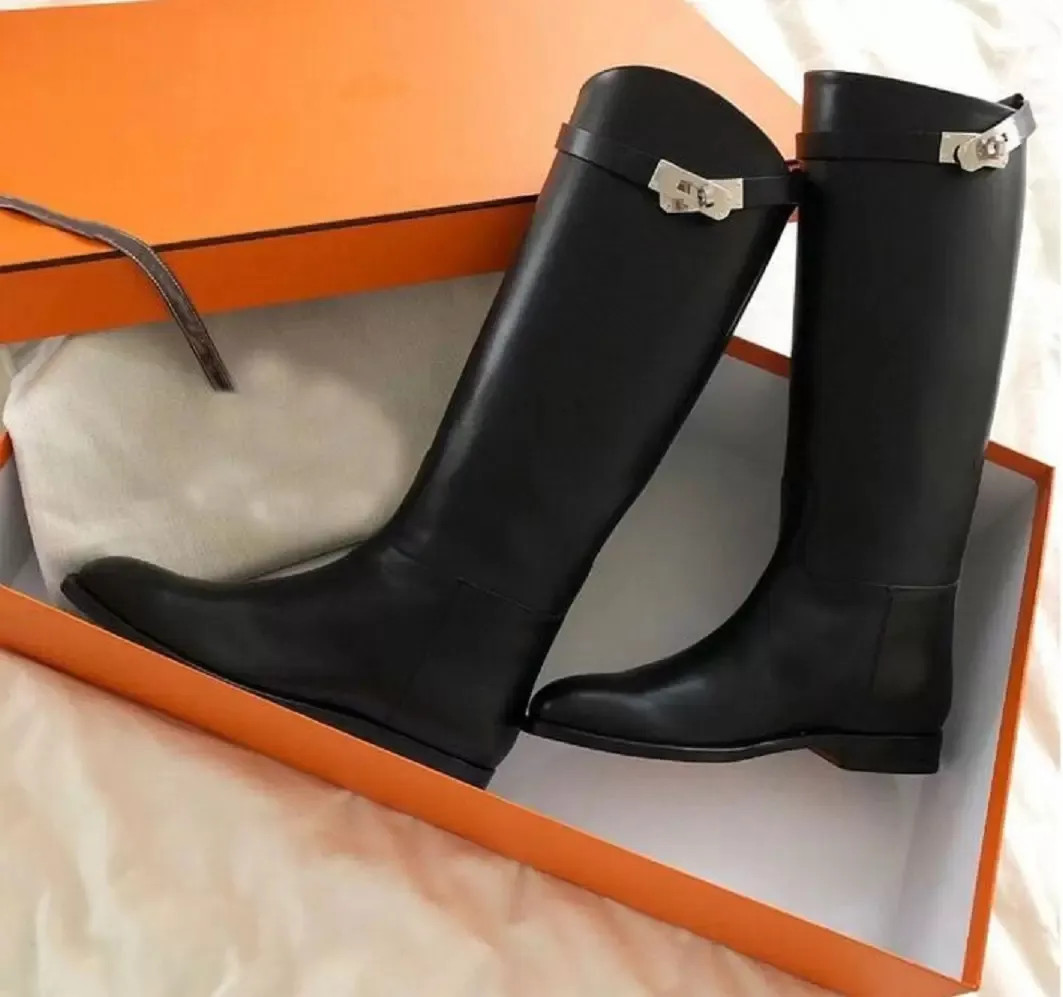 Luxurious Winter Kelly Buckles Jumping Knee Boots Ankle Boot Leather Womens Booty Ladies Martin C... | DHGate