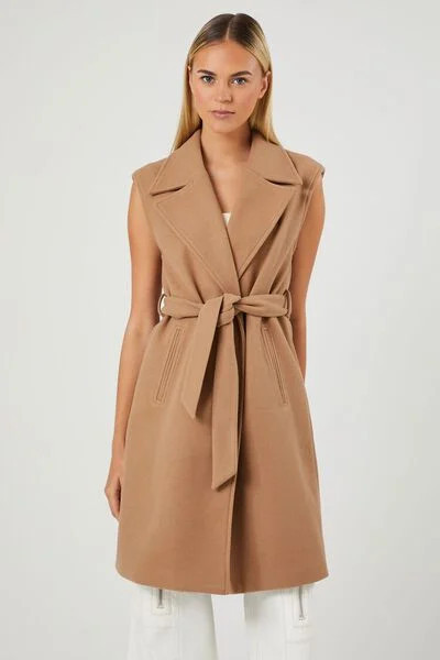 Tie-Front Longline Vest | Forever 21 | Forever 21 (US)