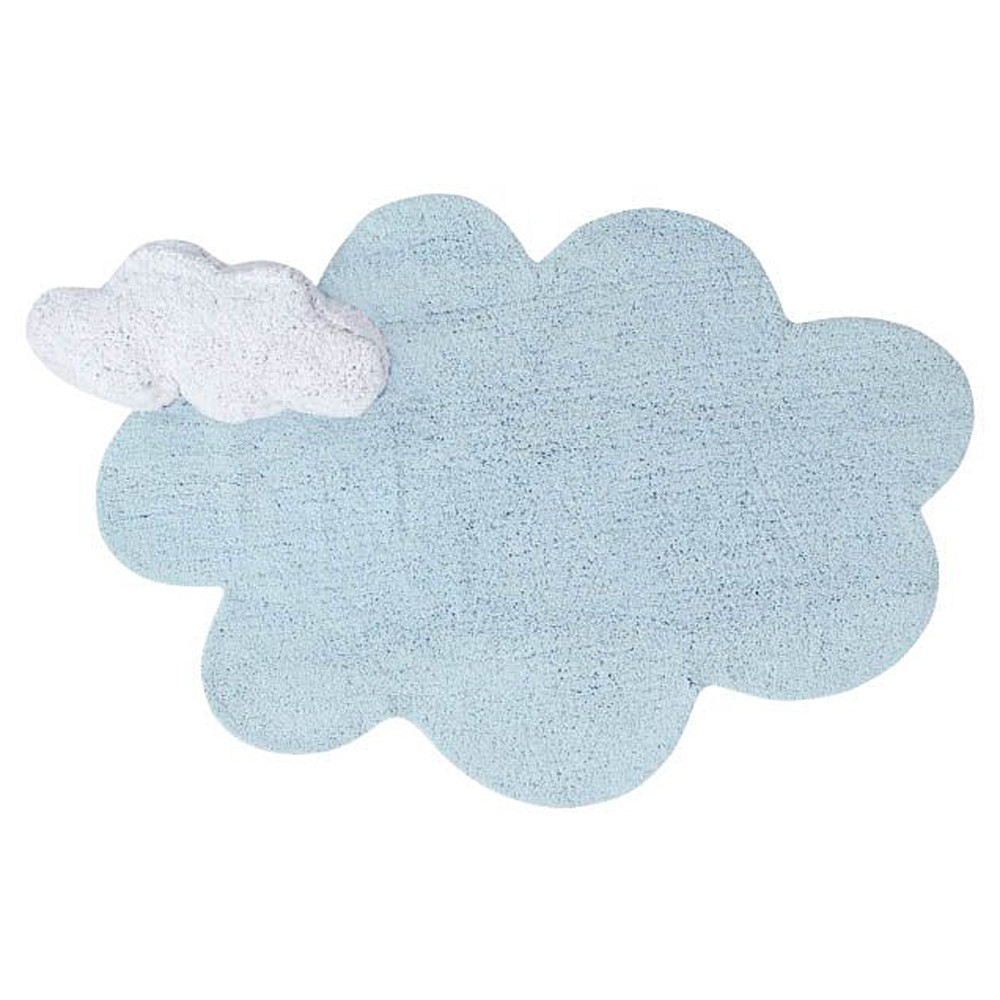 Lorena Canals Puffy Dream Modern Blue Cotton Cloud Solid Rug - 3'7""x5'7 | Kathy Kuo Home