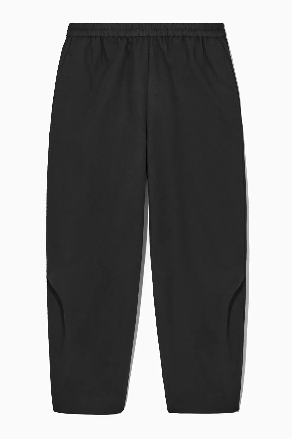 RELAXED-FIT ELASTICATED CANVAS TROUSERS - BLACK - COS | COS UK