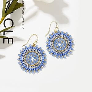 Colorful Summer Beaded Earrings For Women Crystals Glass Bead Dangle Drop Bohemia Earrings Statem... | Amazon (US)