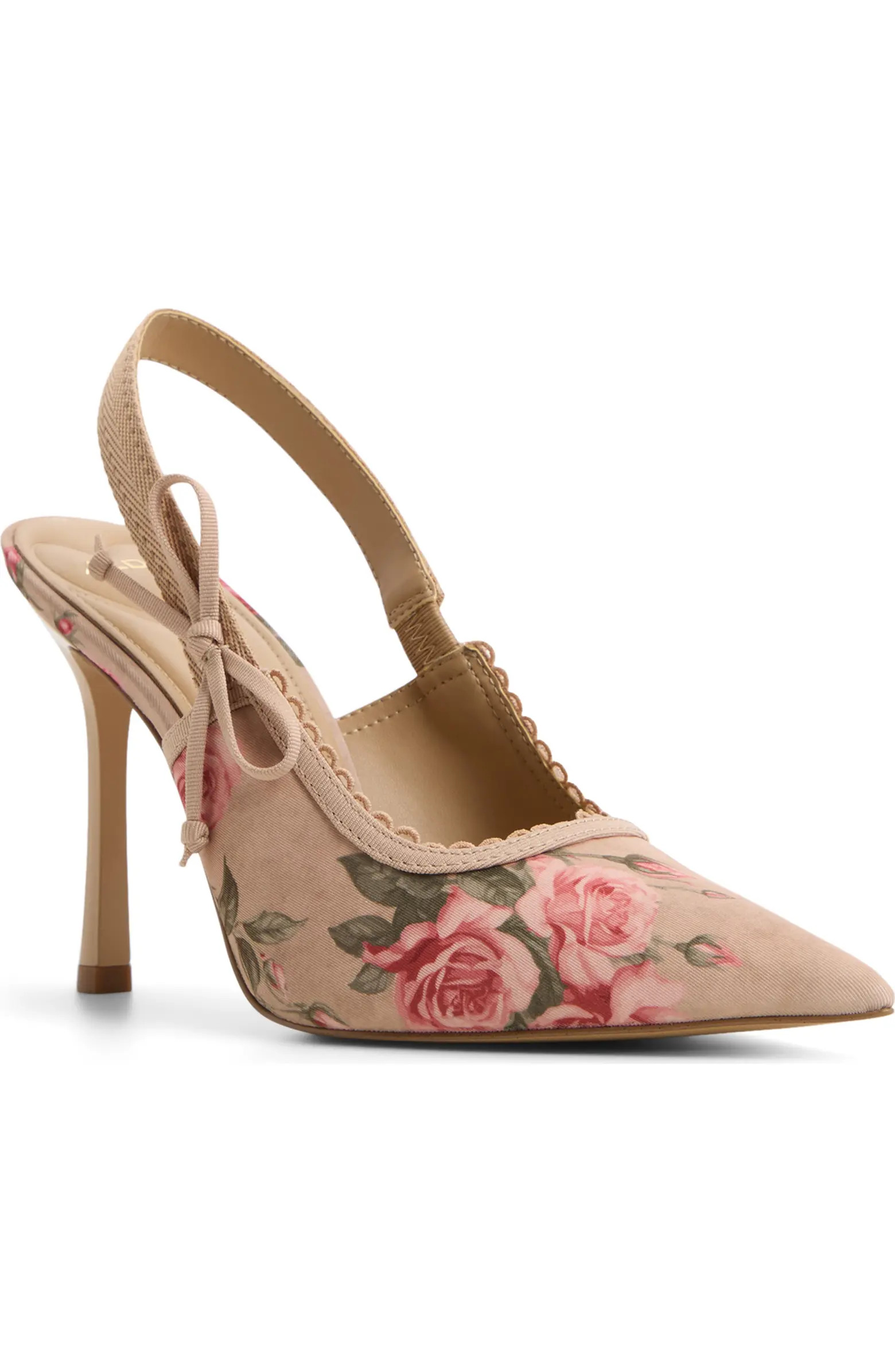 Hennie Pointed Toe Floral Slingback Pump (Women) | Nordstrom