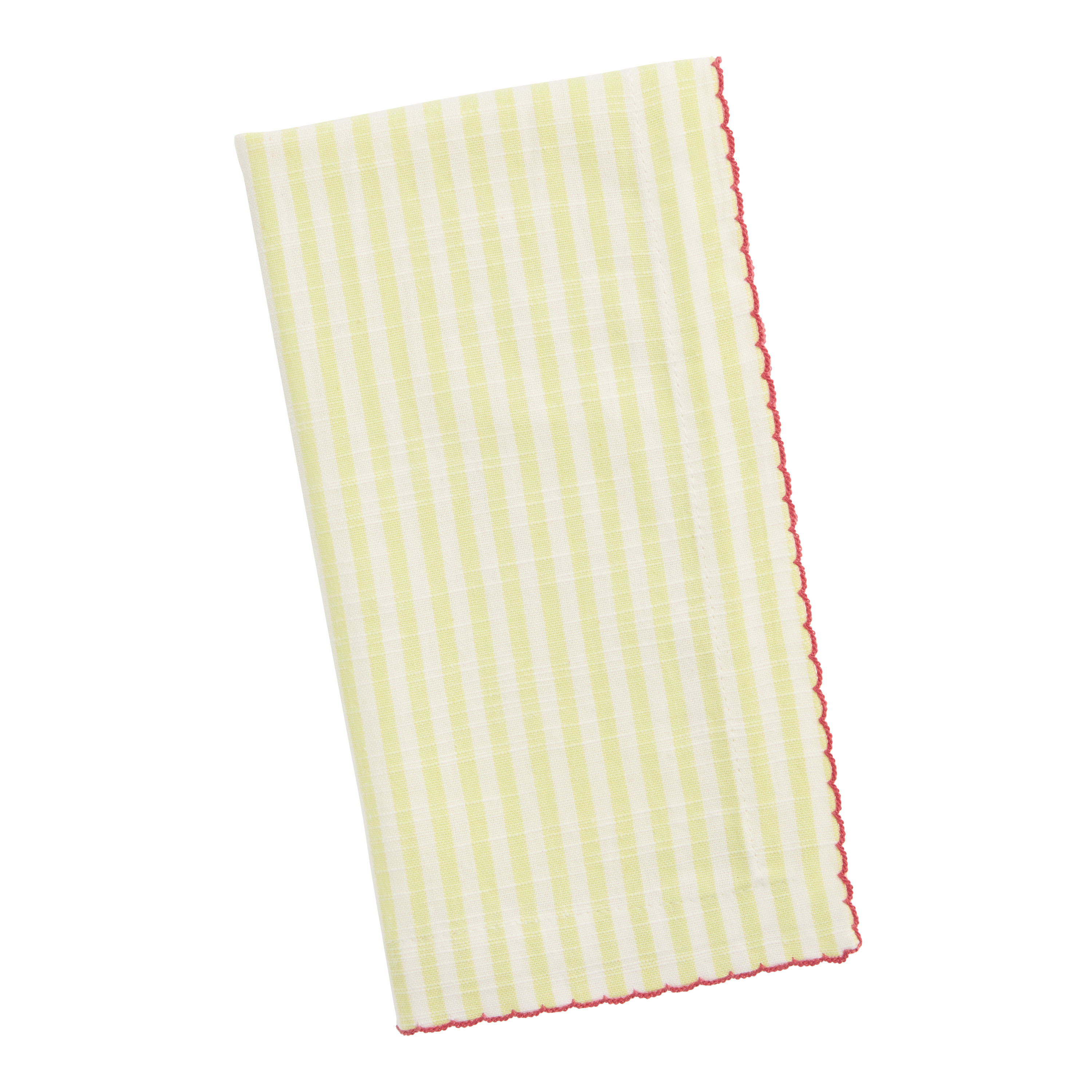 Dainty Stripe Picot Napkin Set of 2 | World Market