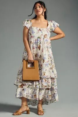 By Anthropologie Tiered Cap-Sleeve Dress | Anthropologie (US)