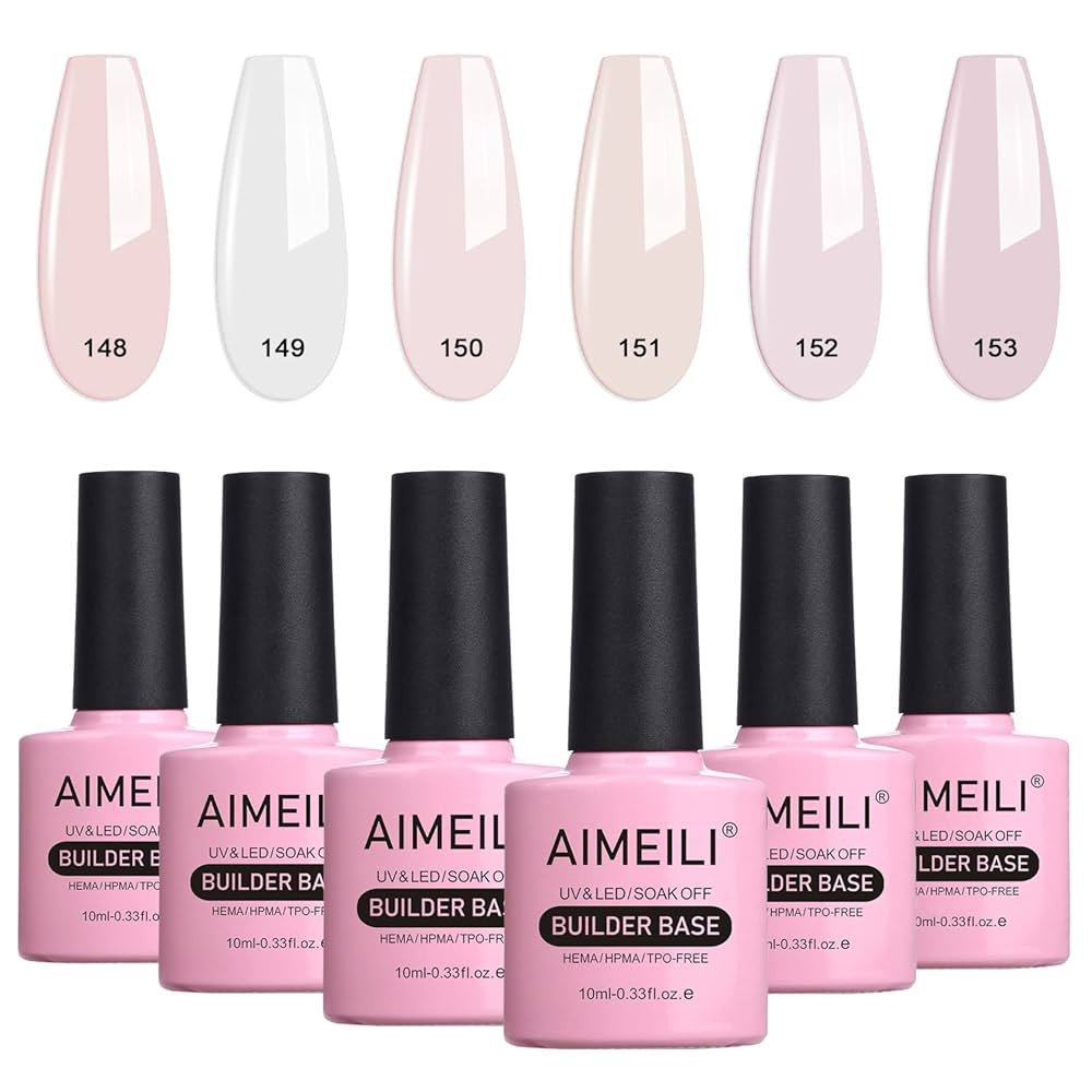 AIMEILI Builder Base Clear Sheer Color Gel, Hema Free, Cruelty Free, Vegan, No Need Slip Solution... | Amazon (US)