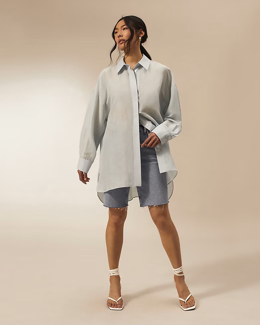 Blue RI Studio oversized shirt | River Island (UK & IE)