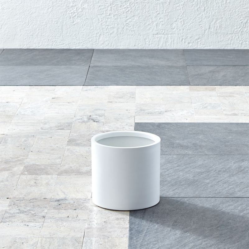 Dundee White Round Planter + Reviews | Crate and Barrel | Crate & Barrel