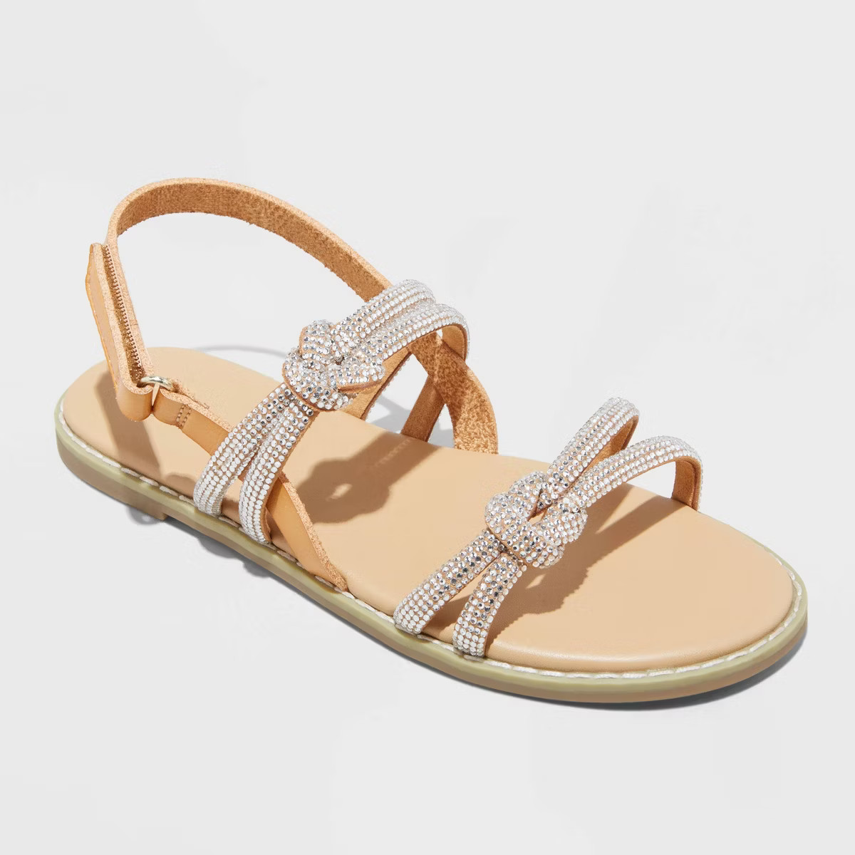 Kids' Raven Knotted Rhinestone Sandals - Cat & Jack™ Brown 13 | Target