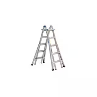 Werner 22 ft. Reach Aluminum Telescoping Multi-Position Ladder with 300 lbs. Load Capacity Type I... | The Home Depot