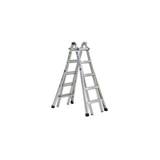 Werner 22 ft. Reach Aluminum Telescoping Multi-Position Ladder with 300 lbs. Load Capacity Type I... | The Home Depot