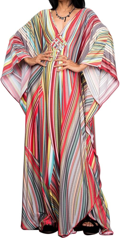 SERQUENIF Kaftan Women Dress Plus Size Kaftans Beach Caftan Loose Caftans Swimsuit Cover Up Mumu ... | Amazon (US)