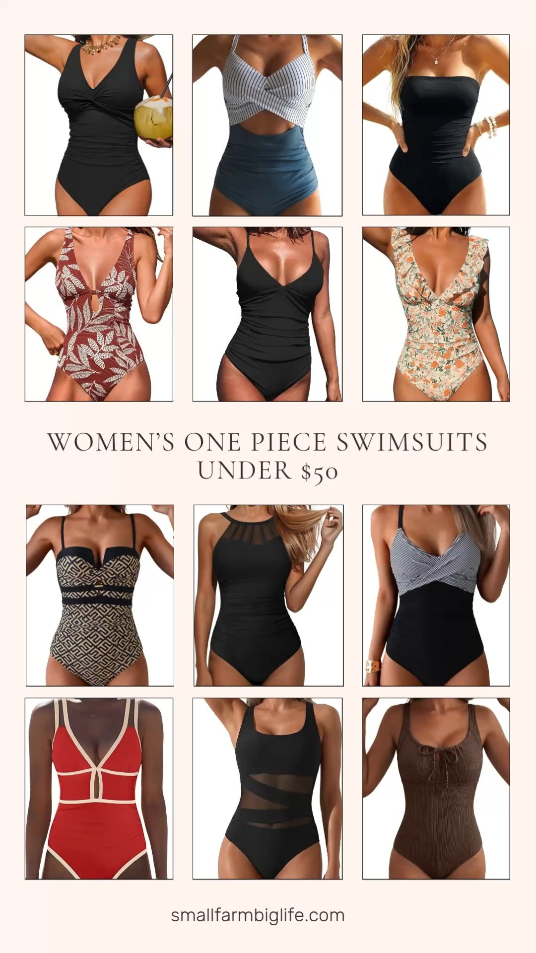 One piece swimsuits that are flattering, tummy control, and all under $50 from Amazon! From classic black styles and bold stripes to tropical prints, floral ruffles, and gorgeous color block cutout designs, these are the swimsuits that make you feel confident and beautiful at the pool or beach this summer. So many stunning silhouettes including bandeau, halter, V neck, and wrap front styles to flatter every body type. Linking all my favorites below! 

 #LTKOver40 #LTKSwim #LTKTravel