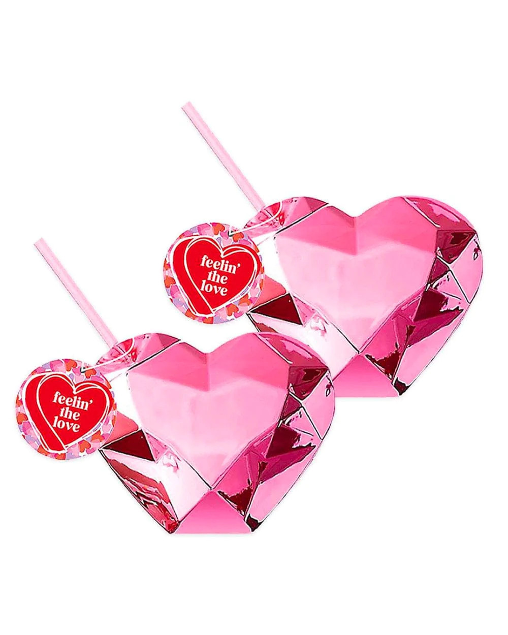 Disco Heart Sipper of 2 - Pink | Packed Party