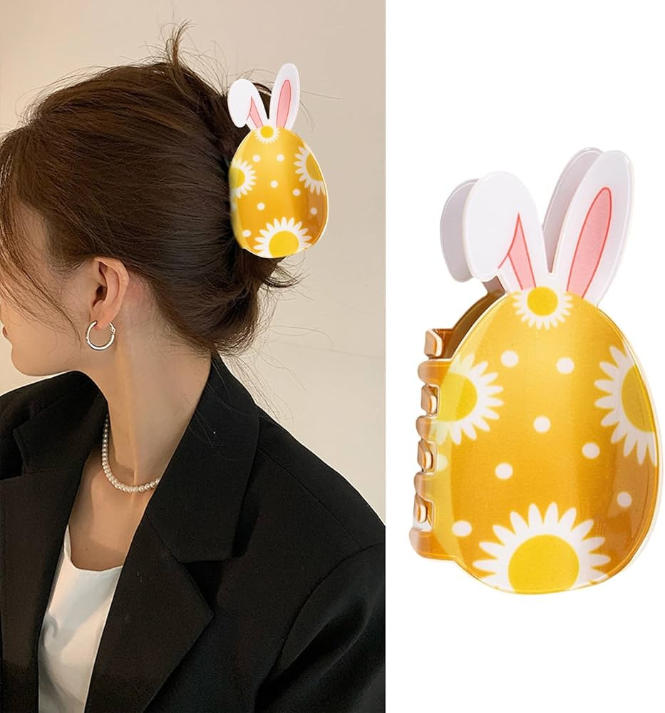 Easter Hair Clips for Women Cute Bunny Claw Clips Accessories Wave Flower Design Easter Egg Shape... | Amazon (US)