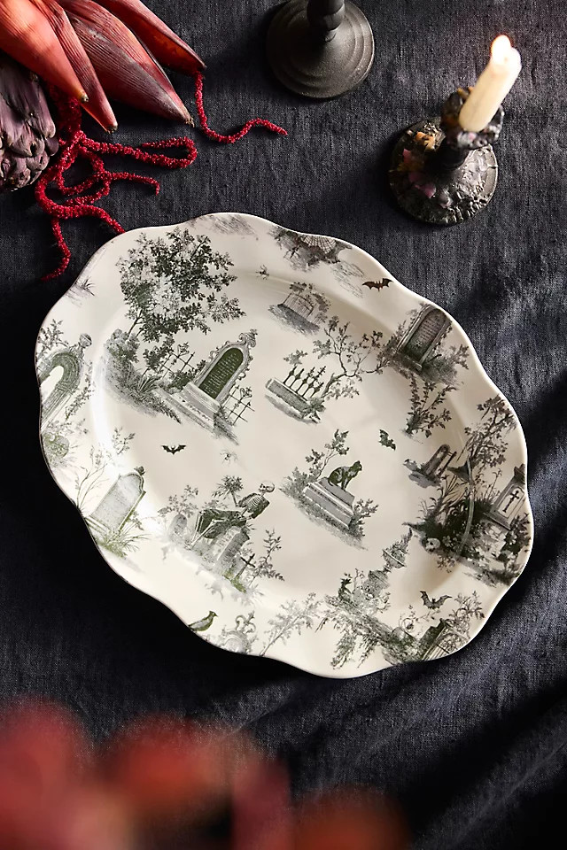 Halloween Toile Stoneware Serving Platter at Terrain | Terrain