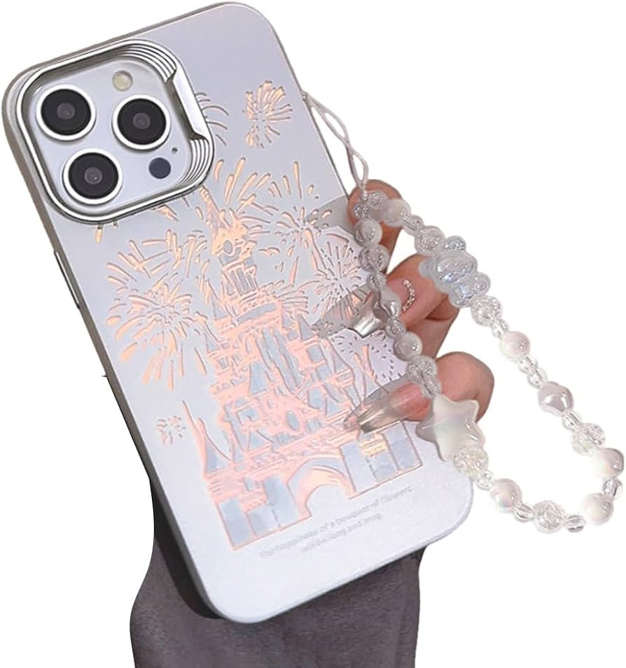Compatible with iPhone Case,Cute Laser Glitter Bling Sparkly Castle Wristband Strap Bracelet Chai... | Amazon (US)