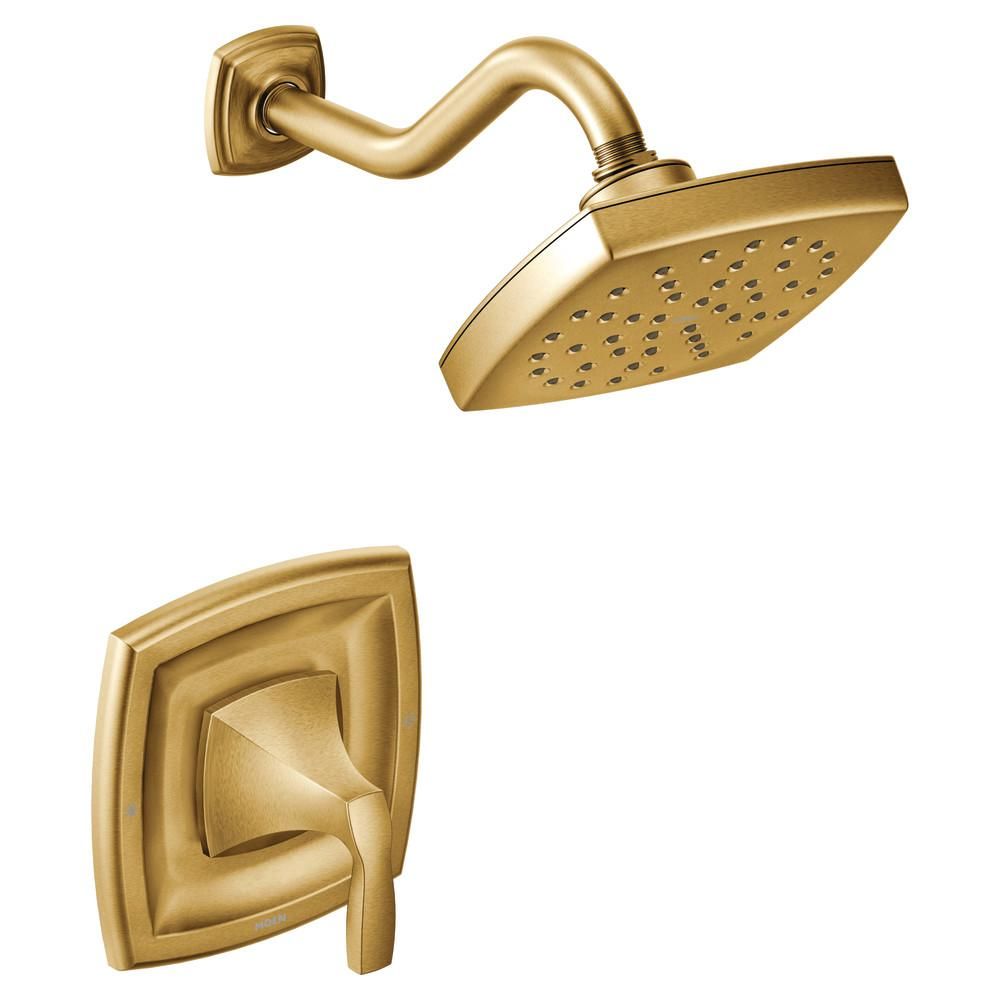 MOEN Voss trol Single-Handle 1-Spray Shower Faucet Trim Kit in Brushed Gold (Valve Not Included) | The Home Depot