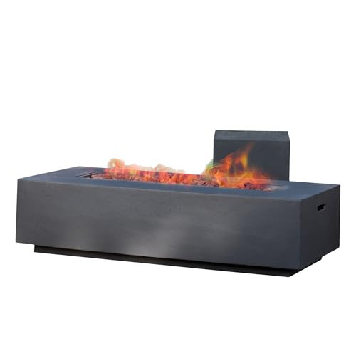 Christopher Knight Home Outdoor Lightweight Concrete 50,000 BTU Rectangular Fire Pit with Tank Holder, Dark Gray | Amazon (US)