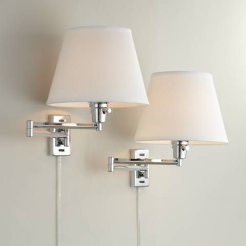 Clement Chrome Swing Arm Wall Lamp Set of 2 | Lamps Plus