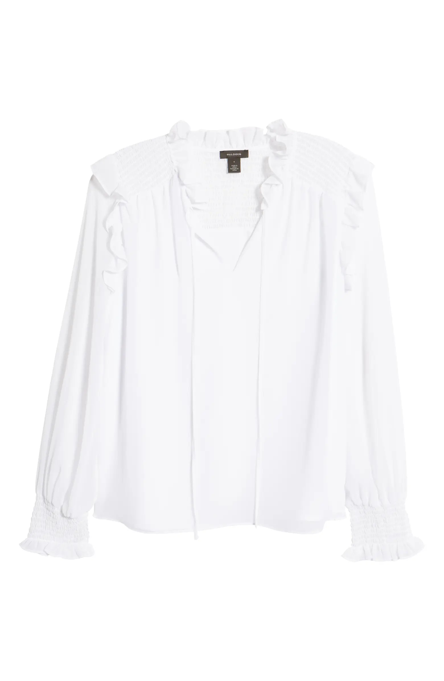 Halogen® Ruffle Front Long Sleeve Blouse | Nordstrom | Nordstrom