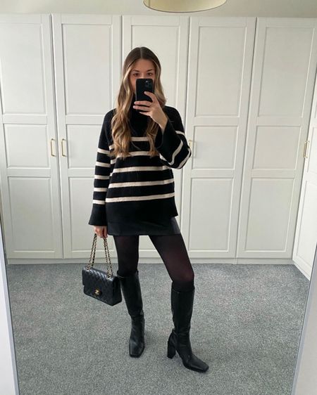Ways to wear black tights 🖤

A chunky jumper, mini skirt and pair of heeled knee high boots is the perfect comfy but chic festive look. 

My jumper is old Zara and my boots are old mango. 

#LTKSeasonal #LTKGiftGuide #LTKstyletip