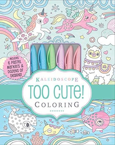 Kaleidoscope: Too Cute! Coloring: Includes 6 Pastel Markers and Dozens of Designs!      Paperback... | Amazon (US)