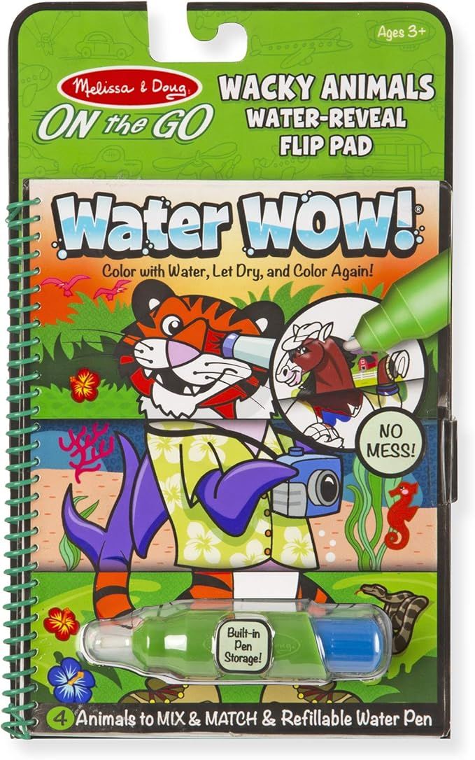 Melissa & Doug On the Go Water Wow! Reusable Water-Reveal Flip Pad - Wacky Animals | Amazon (US)