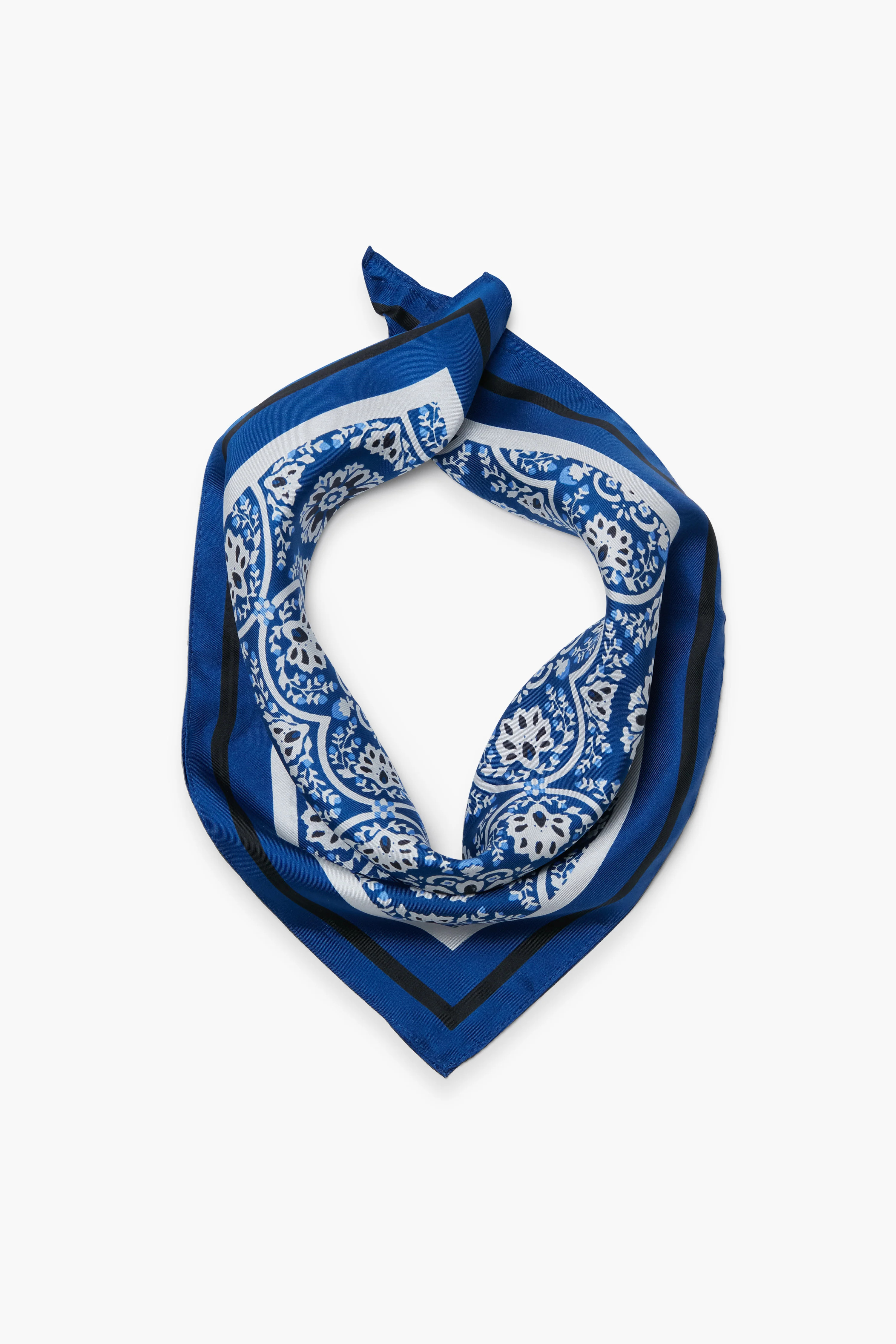 Navy Medallion Silk Scarf | Tuckernuck (US)