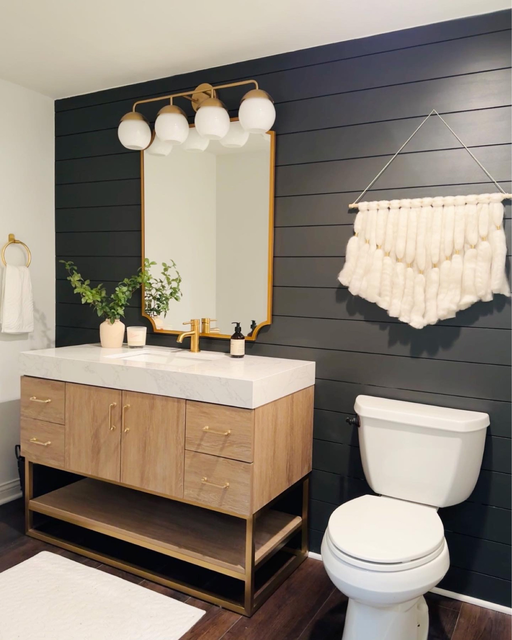 This basement bathroom transformation was so fun! The vanity we used is from a big box store if you can believe it! Triple thick quartz countertops for the win!

#LTKhome #LTKstyletip #LTKsalealert