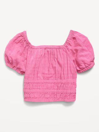 Puff-Sleeve Smocked Top for Girls | Old Navy (US)
