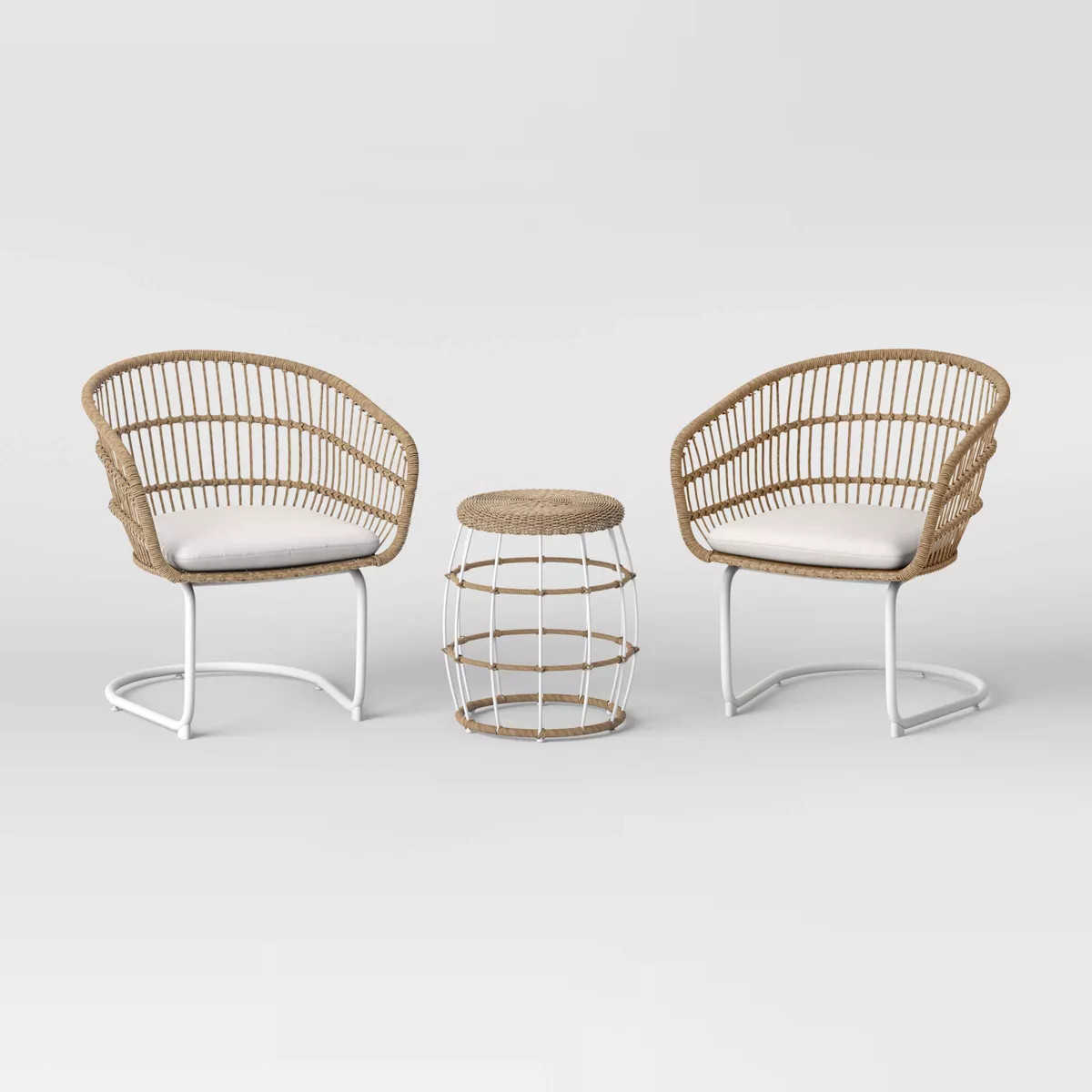 Southport 3pc Motion Patio Chat Set with Metal Legs - Natural/White - Threshold™ | Target