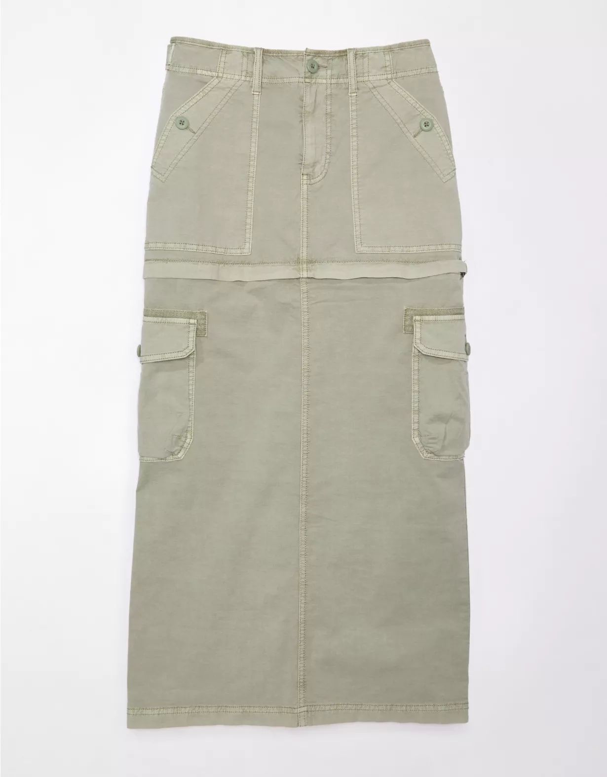 AE Snappy Stretch High-Waisted Convertible Maxi Cargo Skirt | American Eagle Outfitters (US & CA)