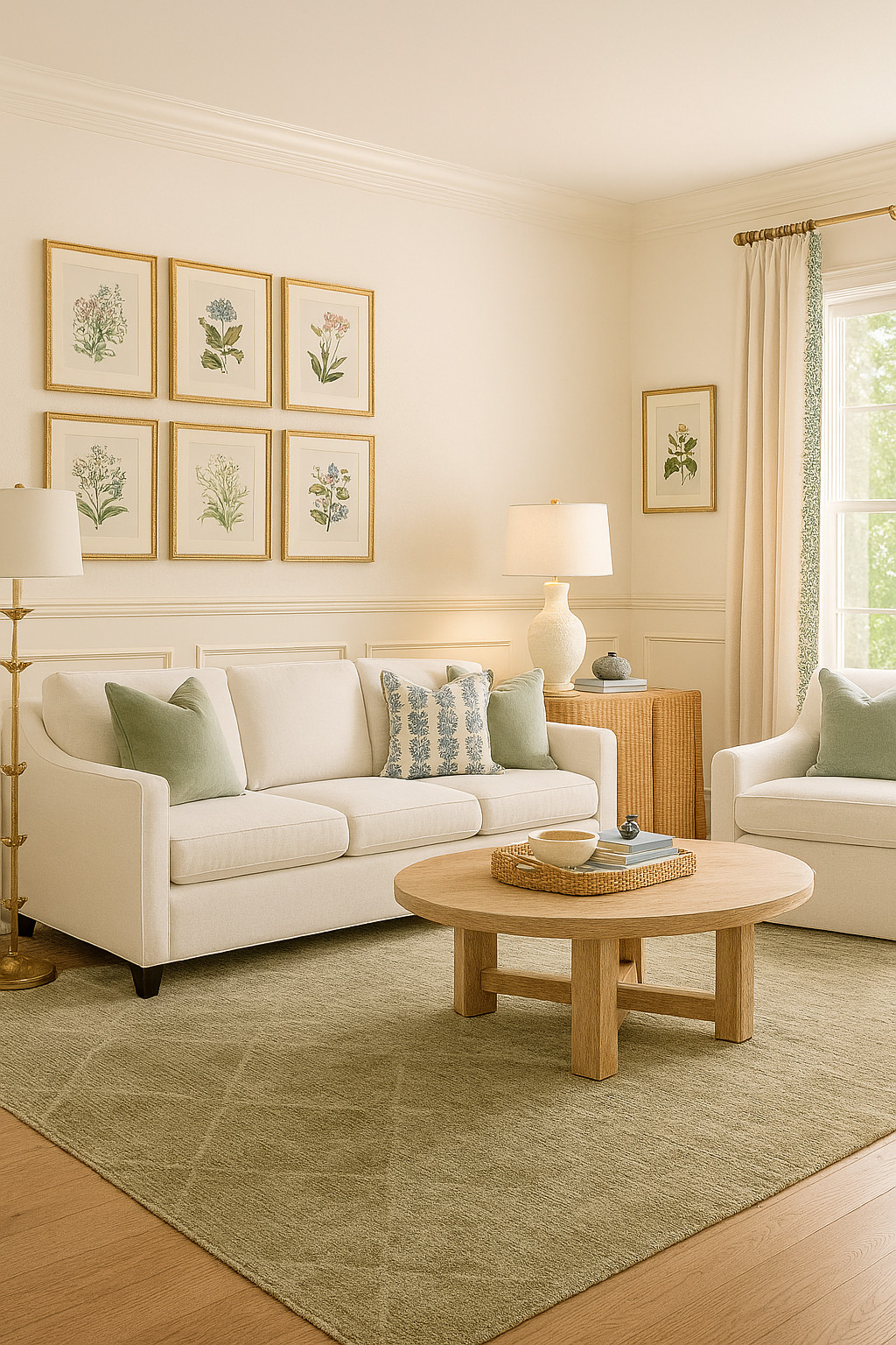 coastal grandmillennial living room, rug, couch, console, rattan, curtains with trim. what's not to love?  

 

#LTKHome