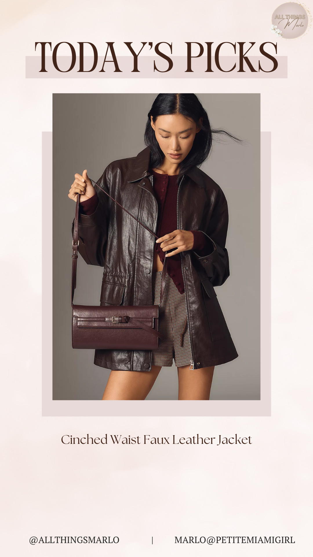 Cinched Waist Faux Leather Jacket 

 #LTKSeasonal #LTKWorkwear #LTKTravel