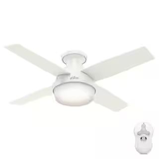 Hunter Dempsey 44 in. Low Profile LED Indoor Fresh White Ceiling Fan with Universal Remote-59244 ... | The Home Depot