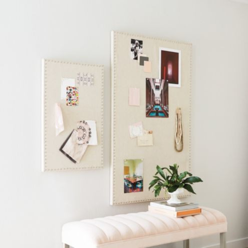 Classic Linen Display Board with Polished Nickel Tack Trim & Hardwood Frame | Ballard Designs, Inc.