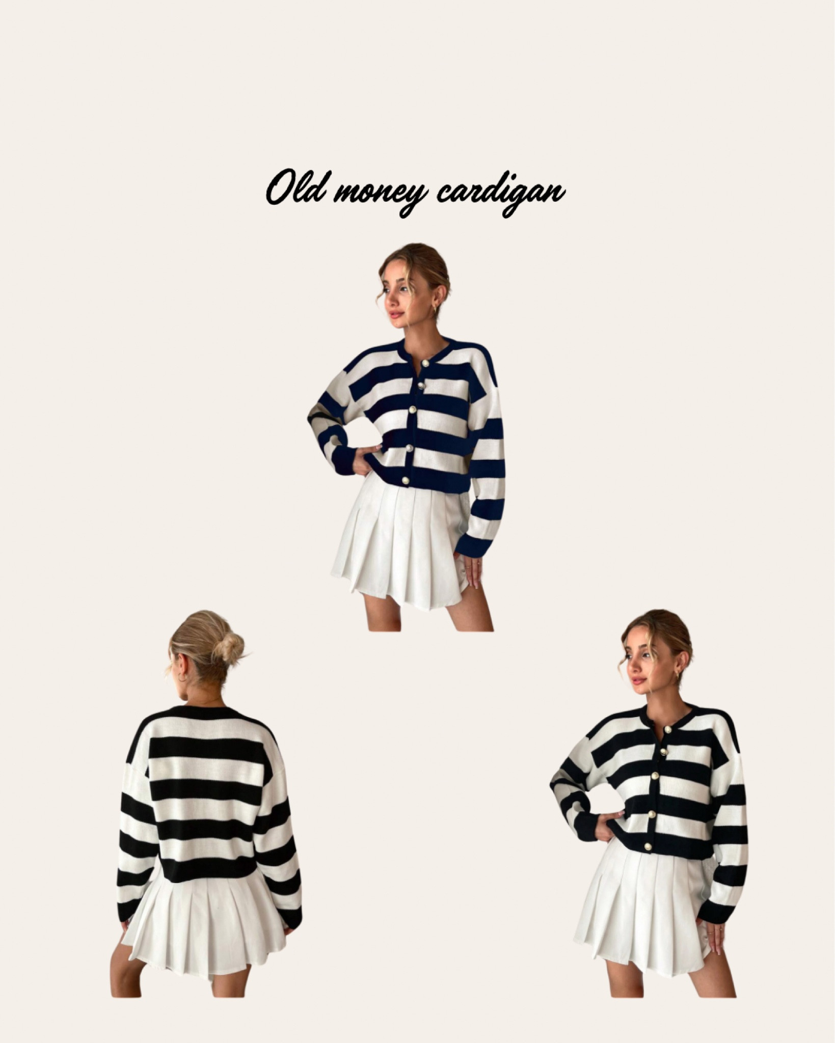 Striped drop shoulder old money style cardigan  

#LTKStyleTip #LTKWatchNow #LTKMostLoved