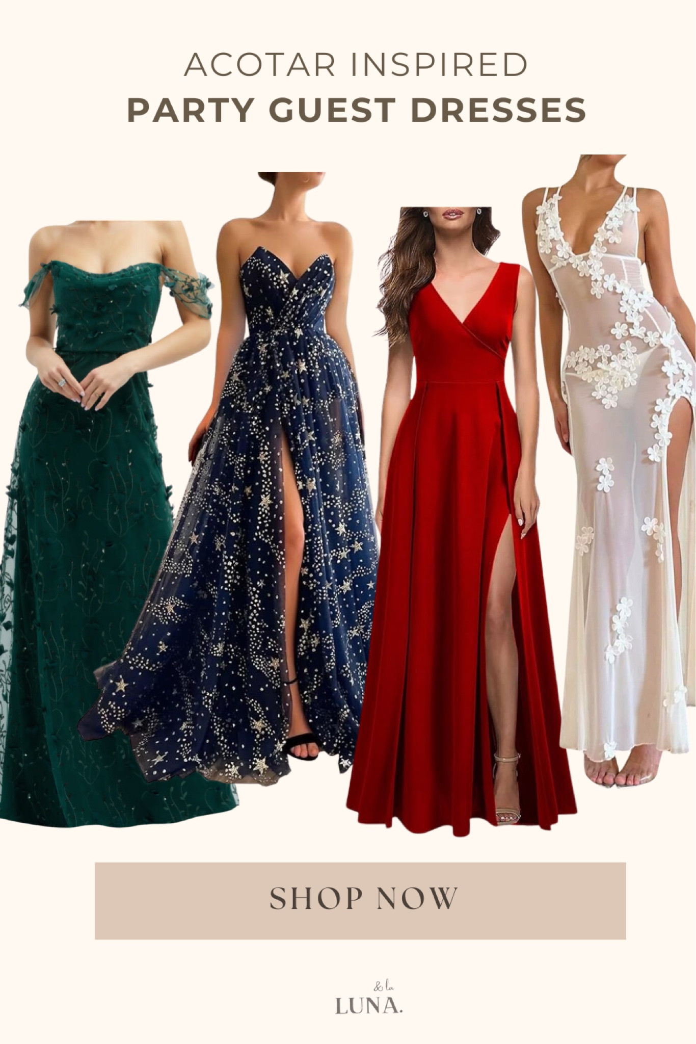 I just finished the A Court of Thorns and Roses (ACOTAR) series, and I'm obsessed with imagining their gorgeous dresses in real life. Here are a few top ACOTAR-inspired dresses that would be perfect for an evening party, wedding, or just to feel like a fairy from a story. These stunning pieces capture the magical charm and elegance that made the series so captivating. Discover how you can add a touch of ACOTAR magic to your wardrobe!

#LTKSummerSales #LTKParties #LTKWedding