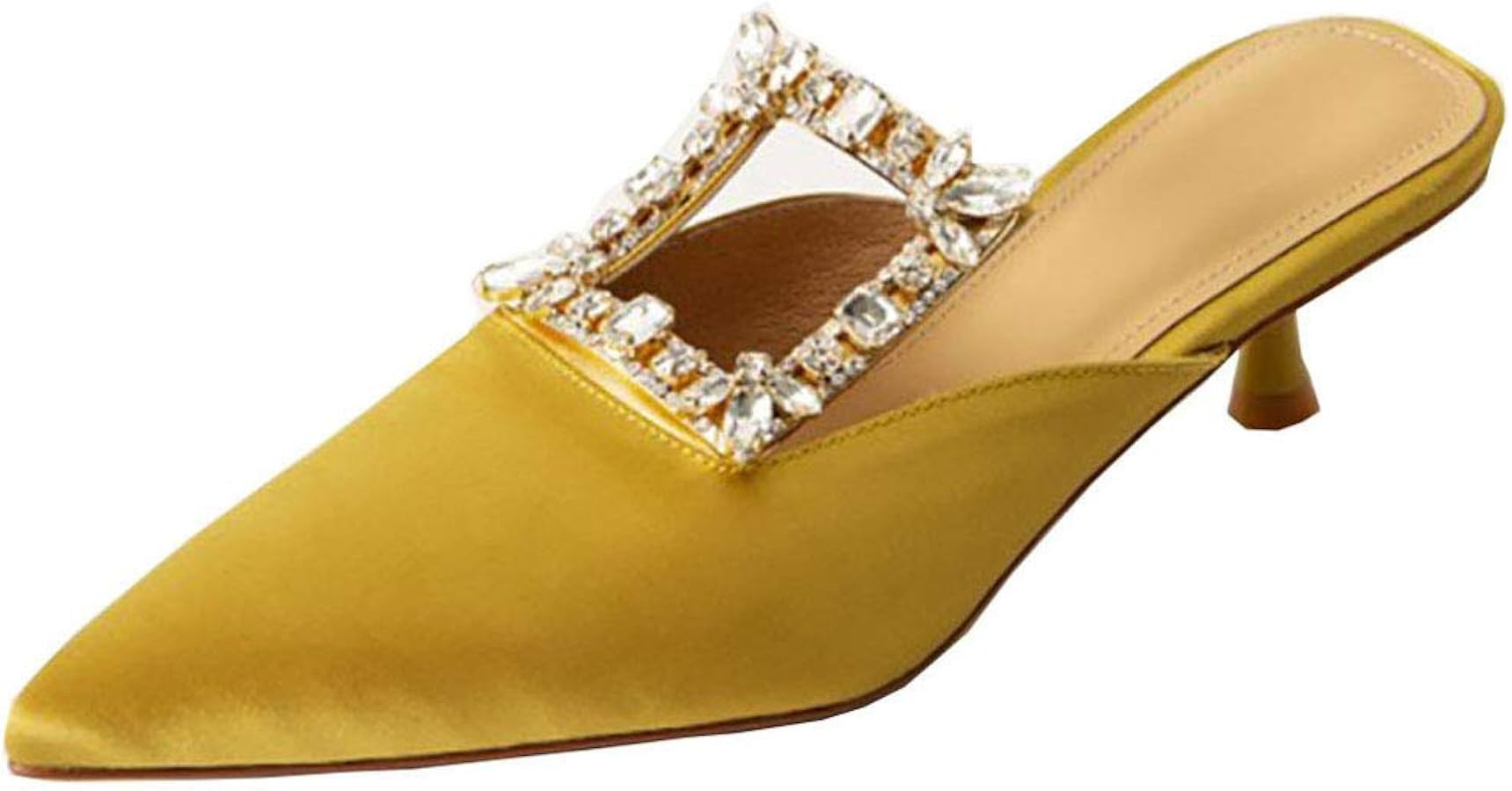 Divanne Heeled Mules for Women, Diamond Kitten Heels Mules Slides Pointed Toe Backless Slingback ... | Amazon (US)