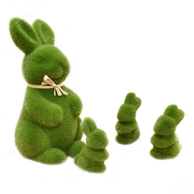 OUNONA 4pcs Easter Rabbit Artificial Grass Animal Easter Rabbit Home Office Ornamet - Walmart.com | Walmart (US)