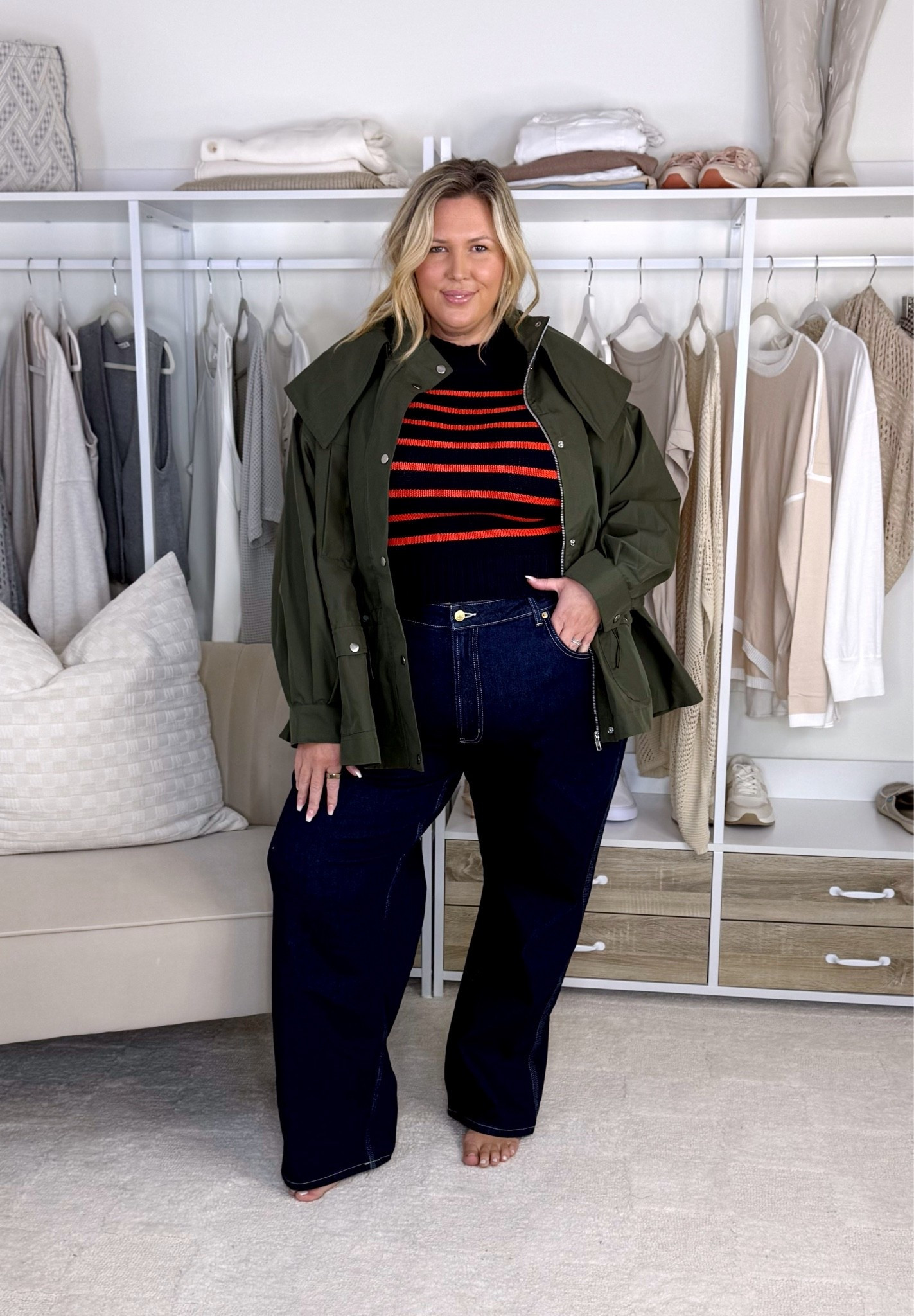 NYM Walmart haul! First dress is a 2X but runs generous. The first jeans are a 20 and don’t fit and the second pair are a 18 and don’t fit. The green dress is a 2X. The denim dress is a 2X and runs generous. Skirt is a 2X and white button up is a 2X. Striped sweater is an XL and is fitted. Green jacket is a 2X and runs generous. The green sweater is a 2X. Red blouse is a 2X. Plus size, outfit inspo, fall fashion, apron belly

#LTKSeasonal #LTKPlusSize #LTKMidsize