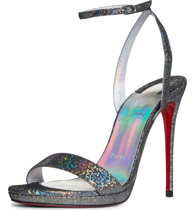 Loubi Queen Disco Metallic Ankle Strap Platform Sandal | Nordstrom