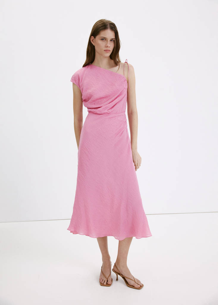 Asymmetrical dress with bow detail pink - Women - 10 - MANGO | Mango (US/MX/AU)