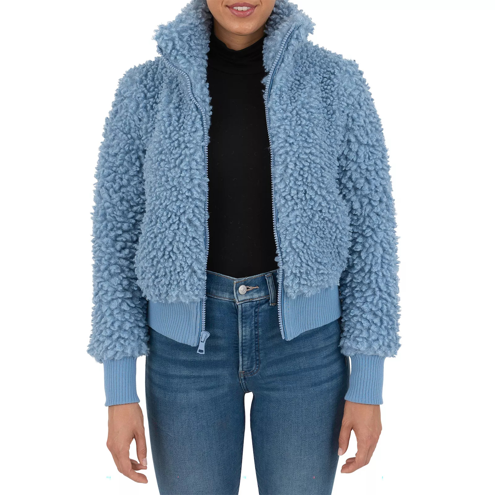 Women's Fleet Street Teddy-Bear Cropped Jacket, Size: Large, Lt Beige | Kohl's