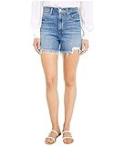 PAIGE Women's Dani High Waisted Shorts, Leela Destructed, Blue, 30 | Amazon (US)