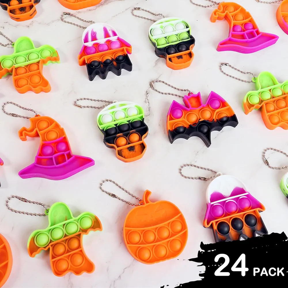 24 Pack Halloween Mini Fidget Sensory Pop Toys for Kids Boys Girls Halloween Party Favors Hallowe... | Amazon (US)