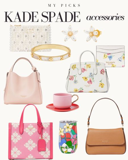 Kade spade picks
Kate spade bag, floral bag, floral wallet, pink handbag, neutral bag, shoulder bag, pearl clutch, flower earrings, flower bangle, flower wine tumbler, pink coffee mug 

#LTKunder100 #LTKSeasonal #LTKunder50