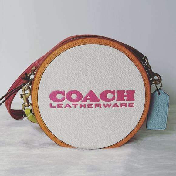 NWT Coach Color-Block Leather Kia Circle Bag Chalk/Multi/ Crossbody | Poshmark